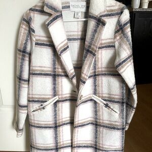 Rachel Zoe Cream and Pink Plaid Jacket